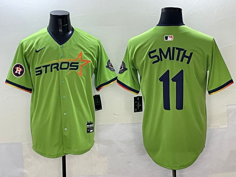 Men Houston Astros #11 Smith Green three generations Joint Name 2025 Nike MLB Jersey style 9